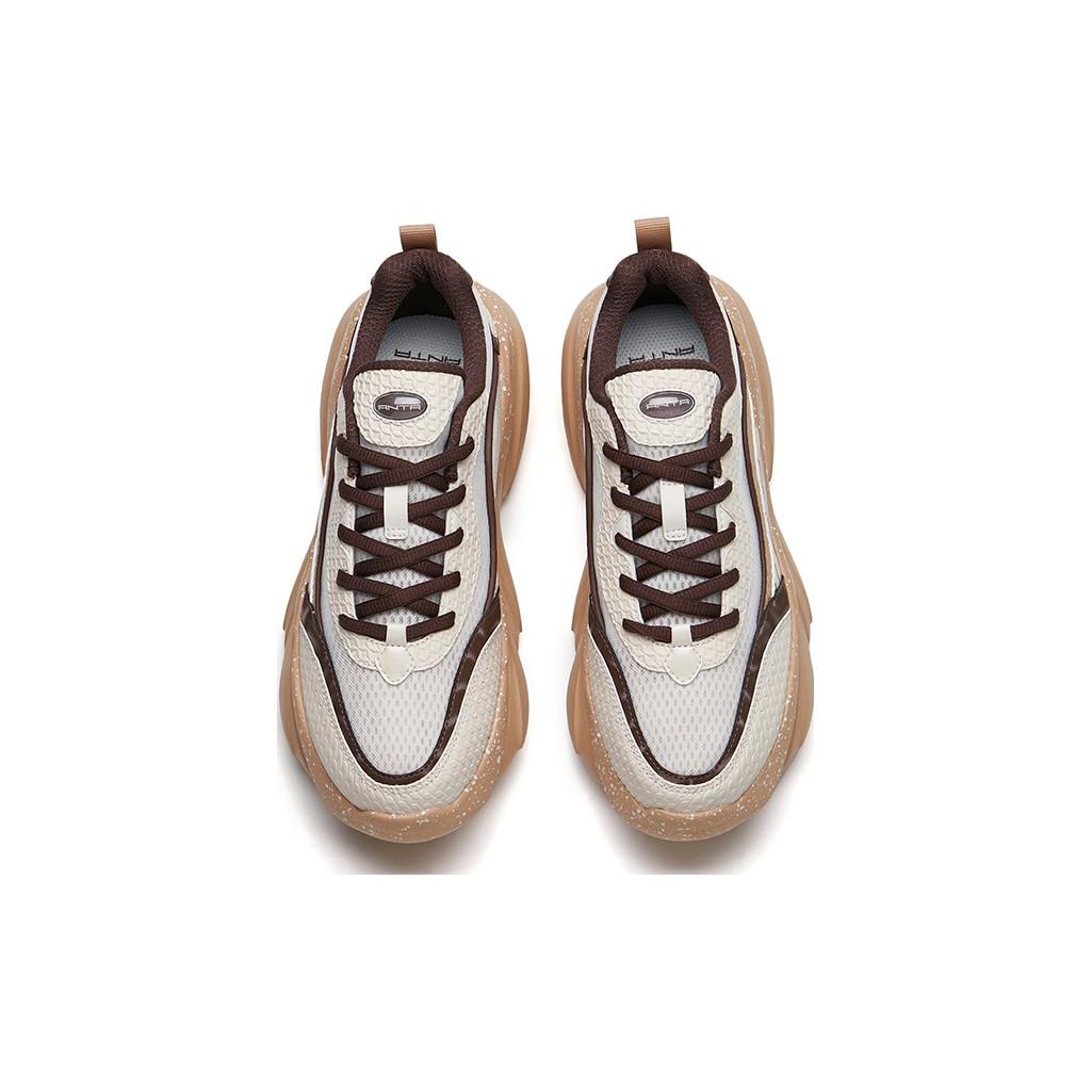 Anta Толстая подошва Удобные низкие повседневные туфли женские кроссовки Серый Мокко — фото 3