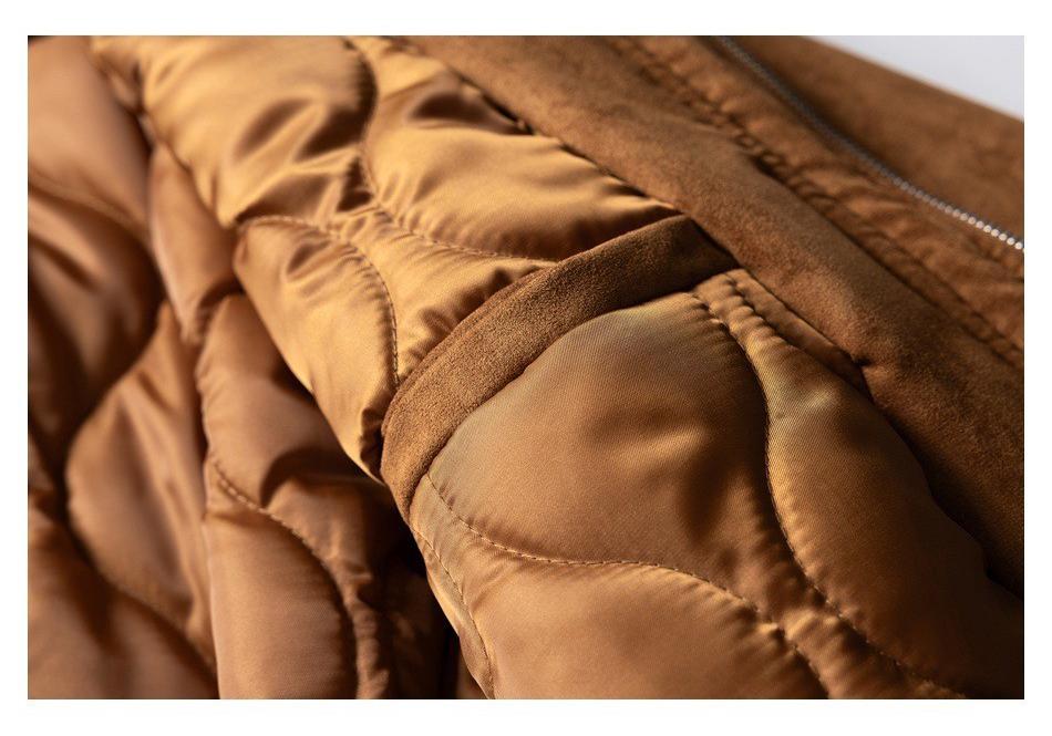 CROWD CITY Unisex Retro Suede Plush Winter Lapel Jacket Y602