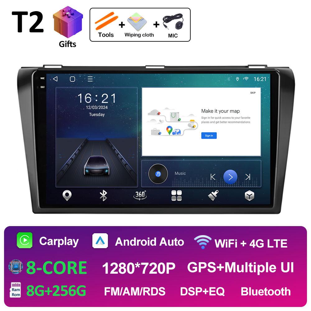 Pentru Mazda 3 2004 2005 2006 2007 2008 2009 Sistem inteligent Android Navigație GPS Wireless Carplay Bluetooth QLED Ecran IPS