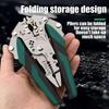 Wire Stripper Foldable Cable Cutter Stripper Pliers Multi-Function Electrician Hand Tool for Wires Cutting Crimping Winding