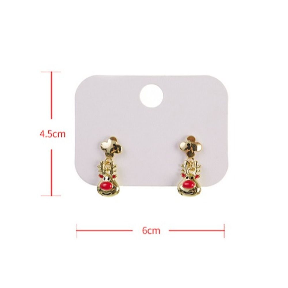 2 Pcs Christmas Tree Xmas Dangle Eardrop Christmas Elk Santa Claus Earrings  Gifts