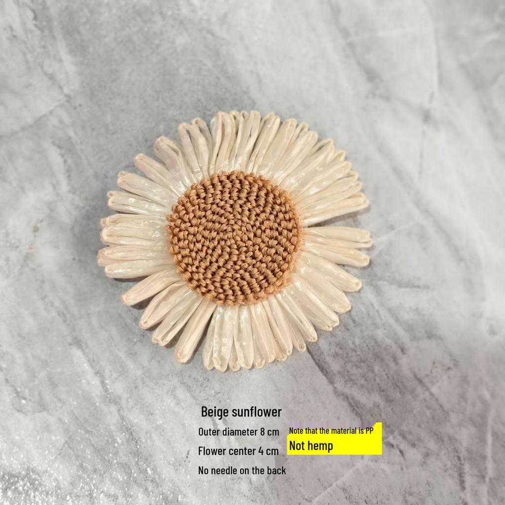 Coș cu flori din in făcut manual: Decor pălărie cu fundă trandafir 3D pentru bricolaj și activități artizanale pentru grădiniță