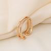 Gold plated full diamond cold wind double open ring Internet celebrity ring