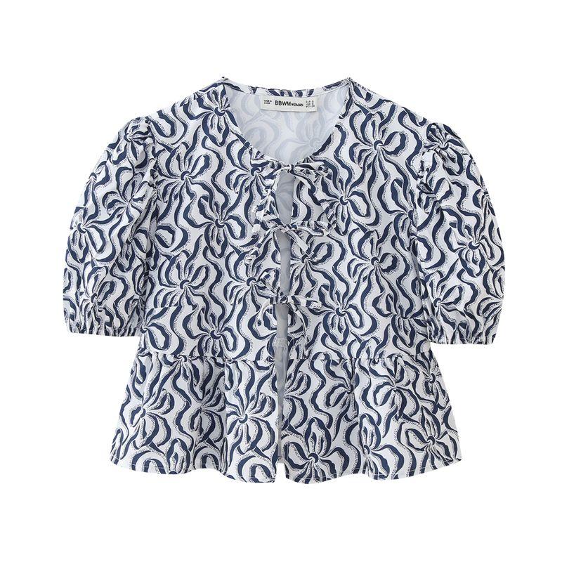 Kaslead Women's Fashion All-Match Puff Sleeve Top