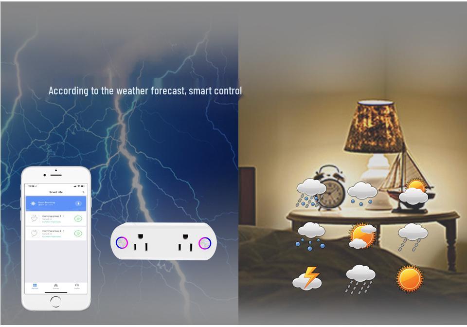 Wi-Fi Graffiti Double Smart Socket with Alexa Voice Control and Remote Timing