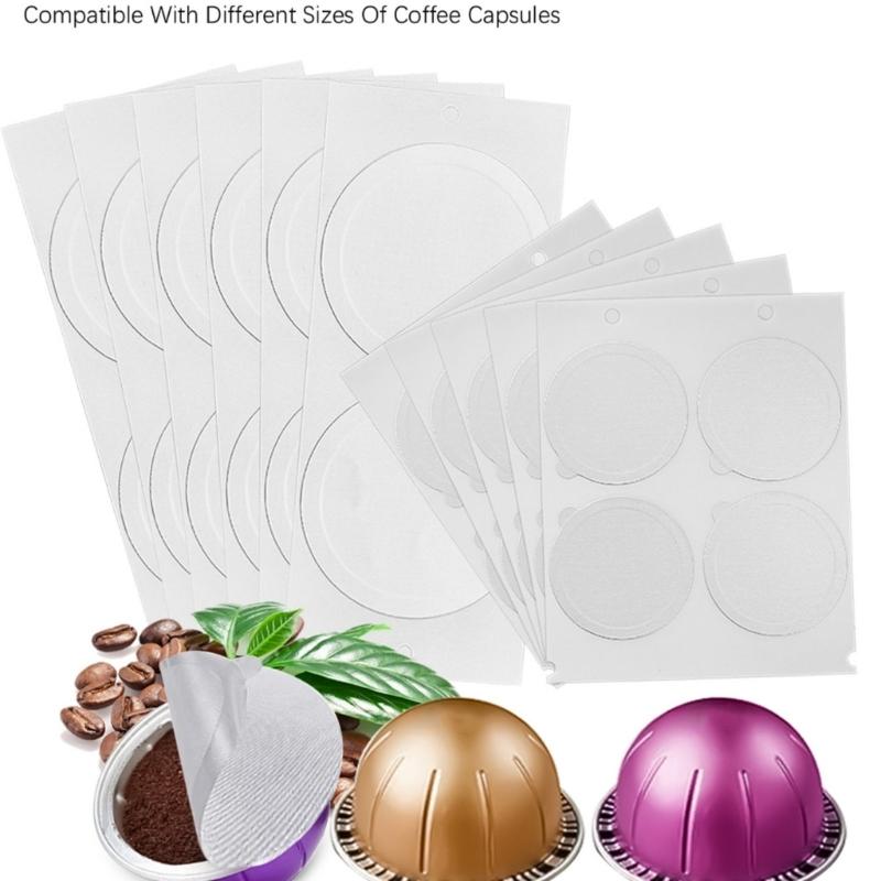 Pack of 100 Coffee Pods Foil Lids 59mm Coffee Pods Stickers Coffee Sealers Aluminum Foil Texture Coffee Pods Cover