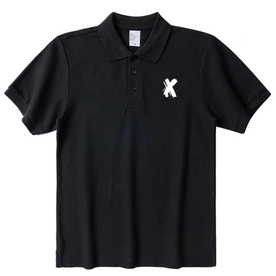 Front Shoulder Polo Shirt, Thin Lapel Polo Shirt, Summer Solid Color Loose Short-sleeved Top Summer Fashion Classic Turn-down Collar Office Polo Shirt