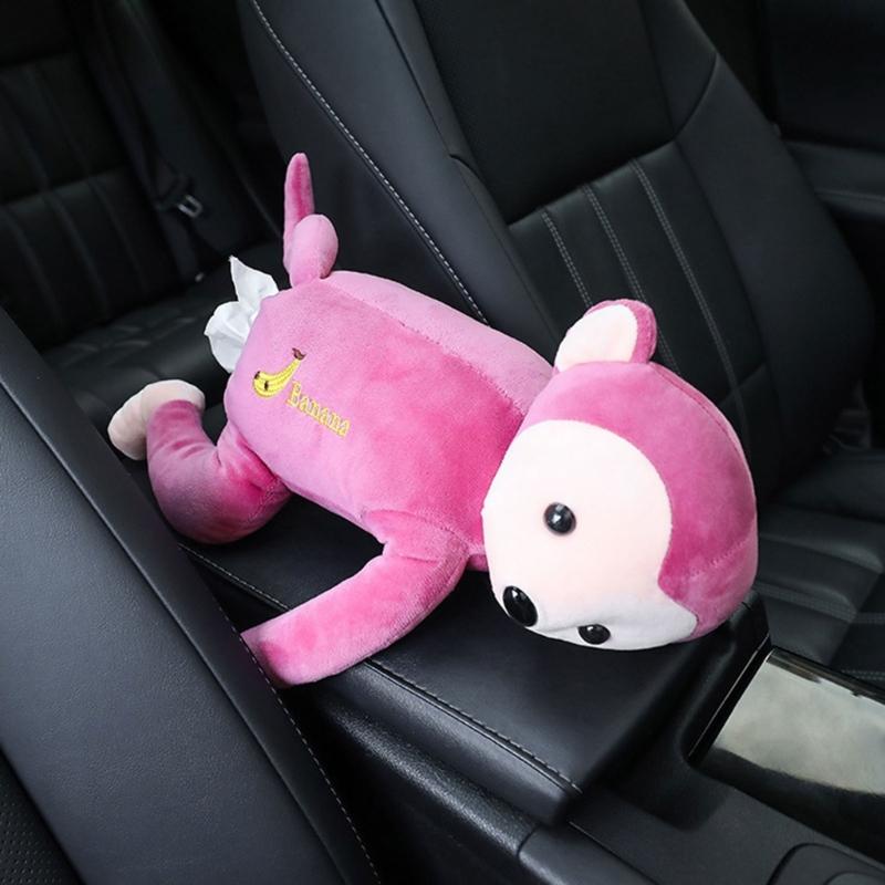 Cute Plush Monkey Hanging Tissue Boxes Animal Napkin Tissue Paper Boxes Holder for Car Home Garden Kitchen Storage