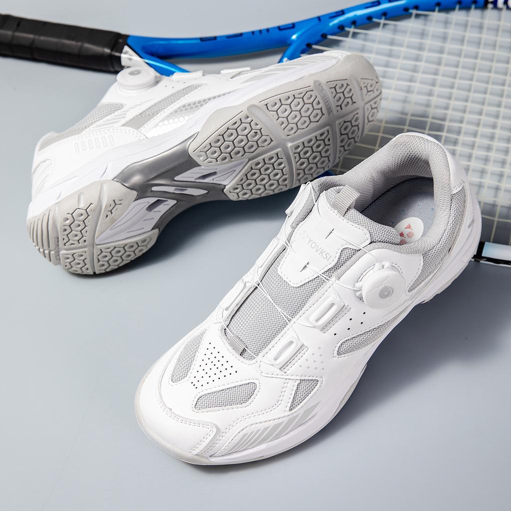 Badminton Shoes Couple Shoes Professional Beef Tendon Sole Anti-skid Training Lightweight Double Rotating Buckle High-quality Badminton Shoes