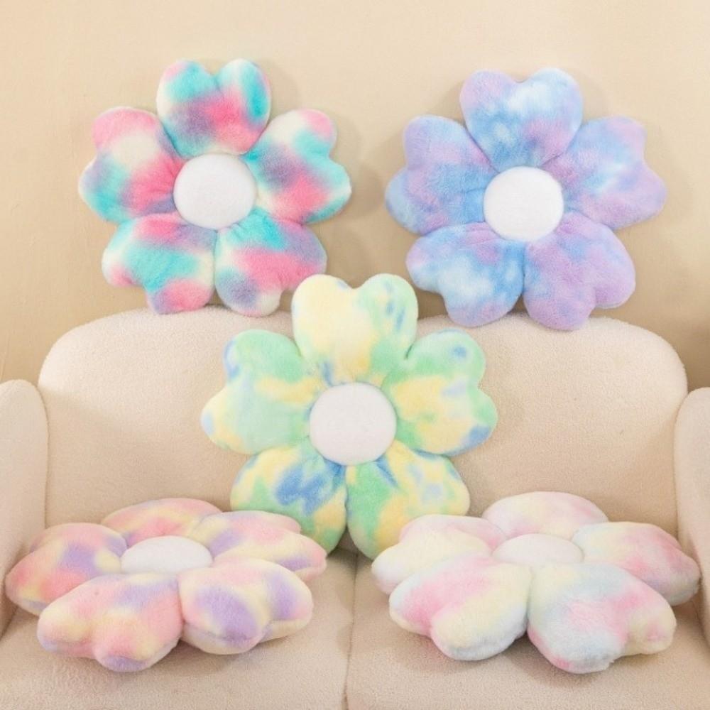 Colorful Flower Plush Pillow Fluffy Cherry Blossom Mat Kawaii Petals Seat Cushion  Kids Room