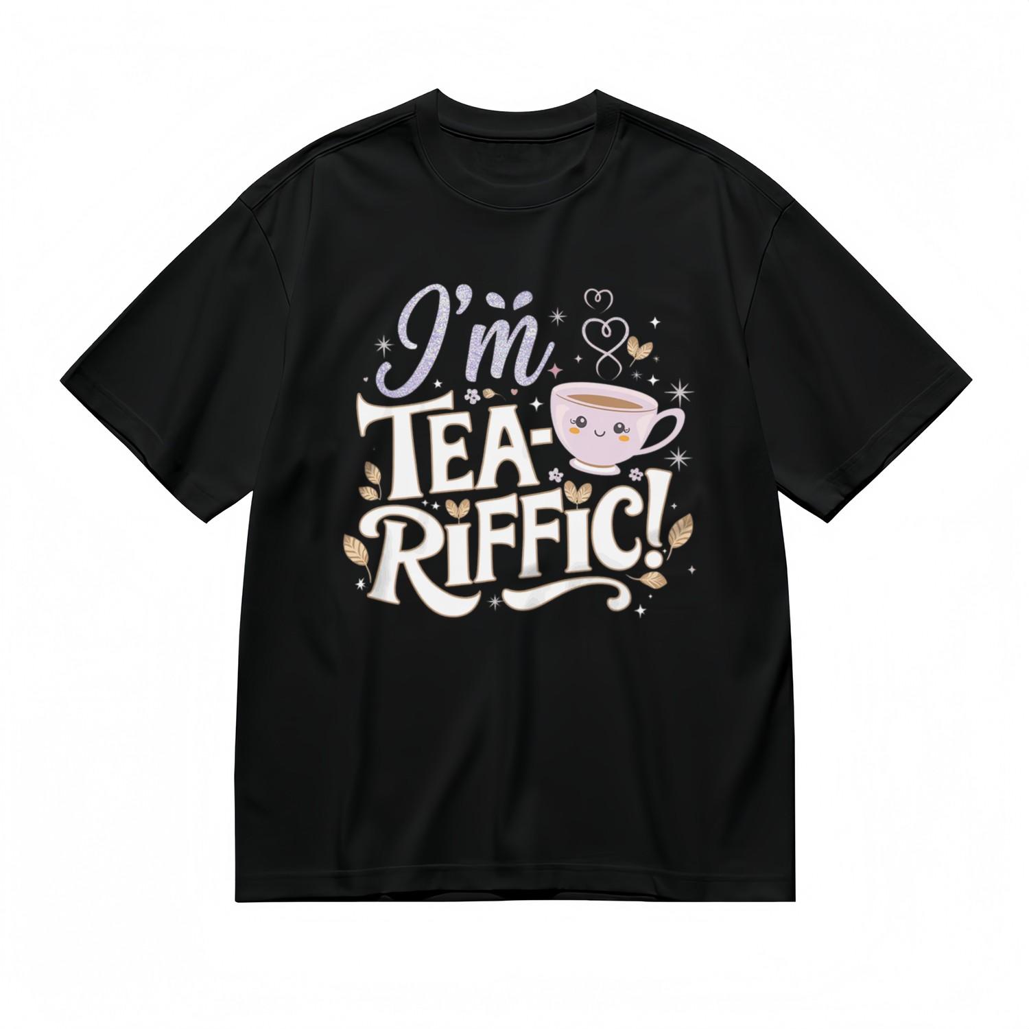 Women s Slight Stretch Comfy Classic T-Shirt Mens Womens Tees Top Smile Tea Cup Star Motif Design Tee S