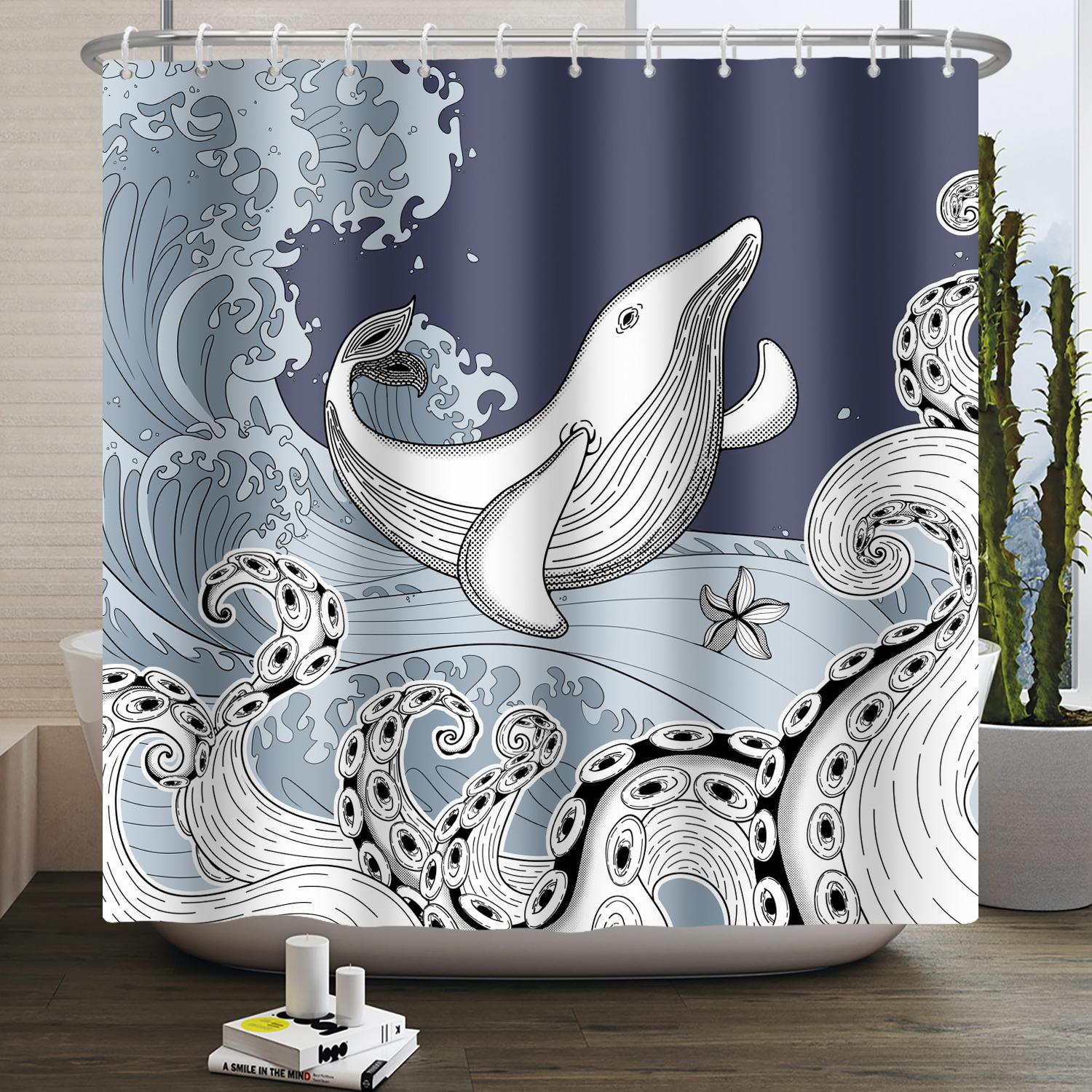 

Забавный мультяшный астронавт занавески для душа для ванной забавные аниме животные декор для ванной занавеска для душа из полиэстера с крючками W180xH180cm