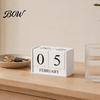 Durable Iron Art Calendar Metal Bird Perpetual Desk Calendar, Frame Desktop Office Accessory with Rotating Flip Month Date Display for Home