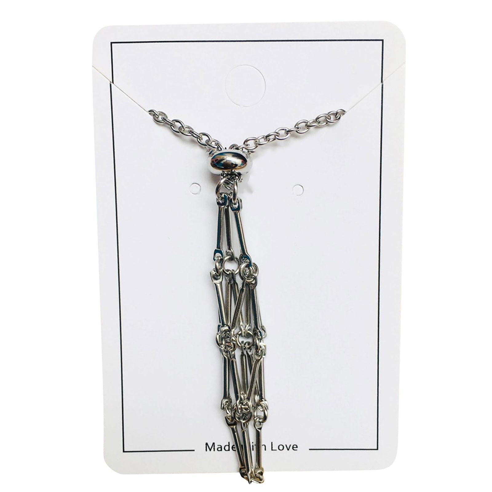 Crystal Stone Holder Necklace, Adjustable Length Crystal Pendant Necklace One Size