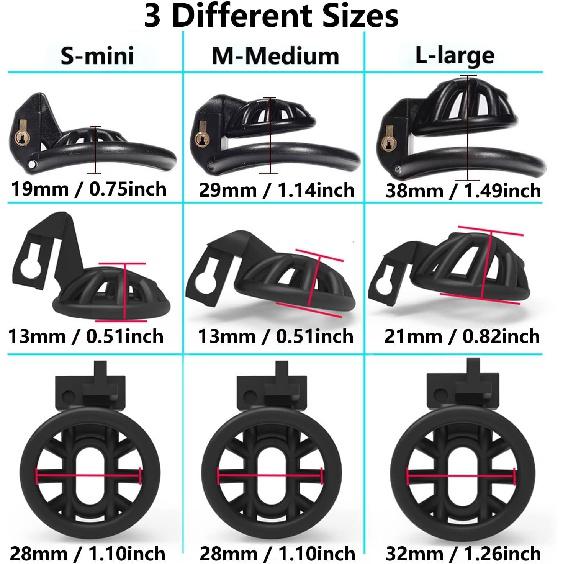 FREDORCH 2022 Super Small Penis Ring Sissy Chastity Cage,Locked in Male Chastity Device with 4 Base Ring (L-Large, Black)