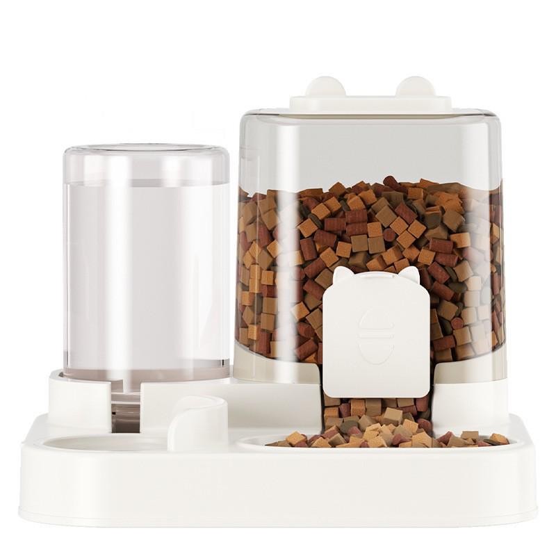 Transparent Dual Cat and Dog Water Dispenser & Feeder