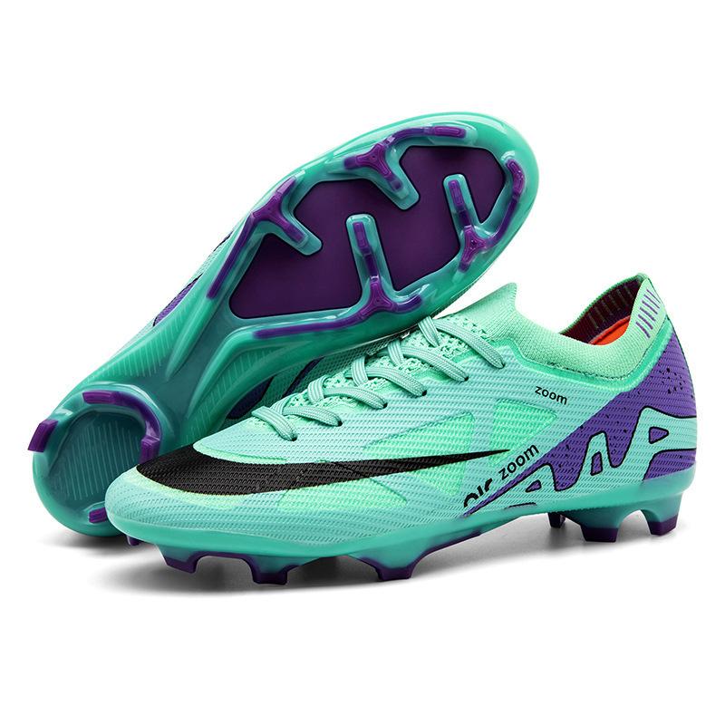 Seamless Fly-woven European Cup Low-top Football Shoes, Youth Spikes, Artificial Grass Training Shoes