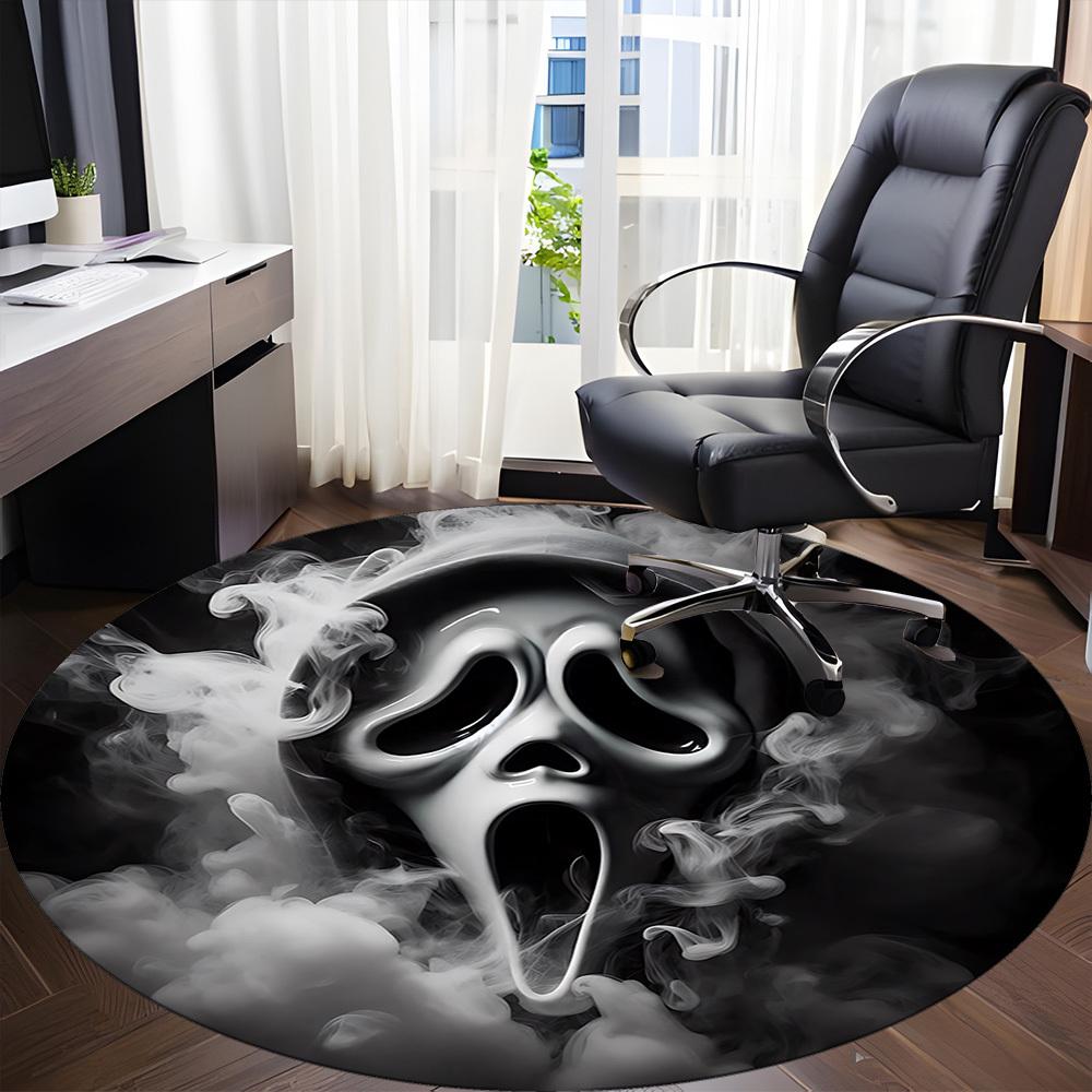 1PC Scream Office Round Rug, Non-slip, Soft and Durable Office Rug for Interior Decoration, Perfect for Office, Beautiful Decoration