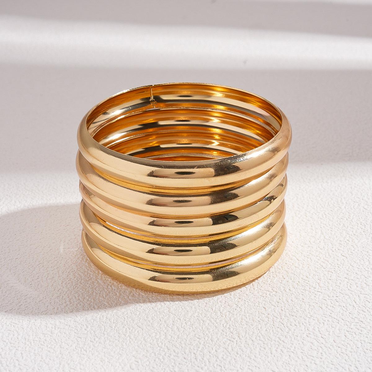 Пятикомпонлектный набор Глянцевый геометрический круглый браслет Тяжелая промышленность ювелирные изделия