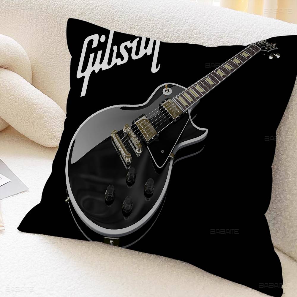 Gibson Guitar Logo Cushion Cover Pillowcase Upholstery Sofa Throw Pillow Home Decor Pillowcas