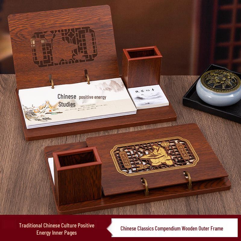 2026 Chinese Wooden Weekly Desk Calendar: Year of the Horse Creative Ornament Gift Set