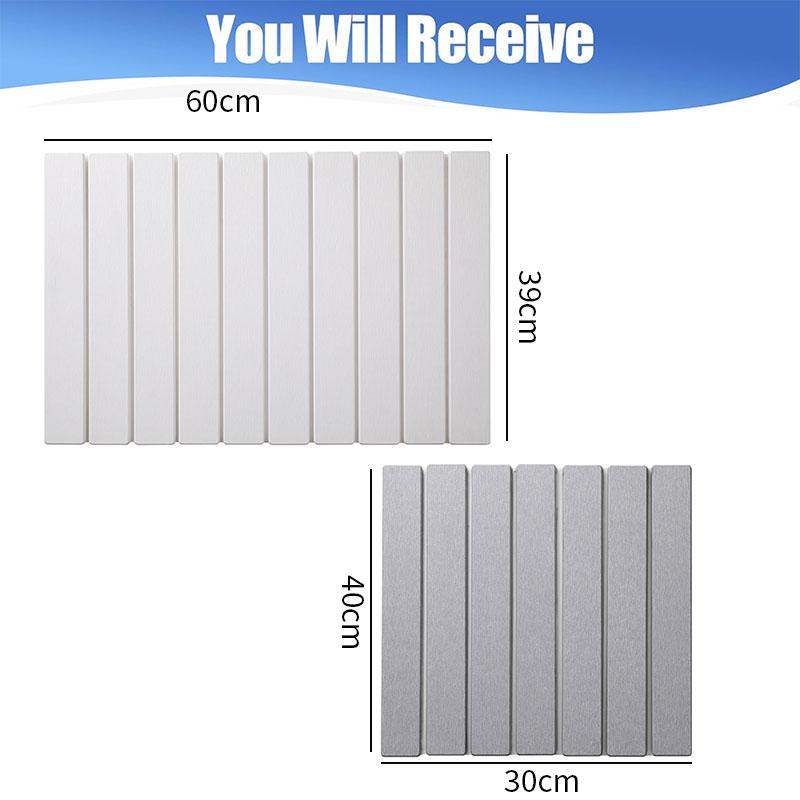 Non-Slip Stone Dish Drying Mat Foldable Water Absorbing Diatomaceous Drying Pad Quick Dry Kitchen Draining Mat Bathroom Mats