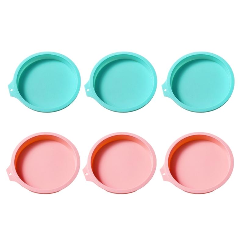 Pack of 6 Multiurpose Silicone Cake Pans Baking Mould for Birthday Cakes and Savory Dishes Multilayer Round Bakewares