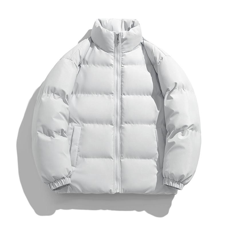 Autumn and Winter Cotton Clothes, Men s Simple Cotton Clothes, Windproof and Warm Bread Clothes S белый