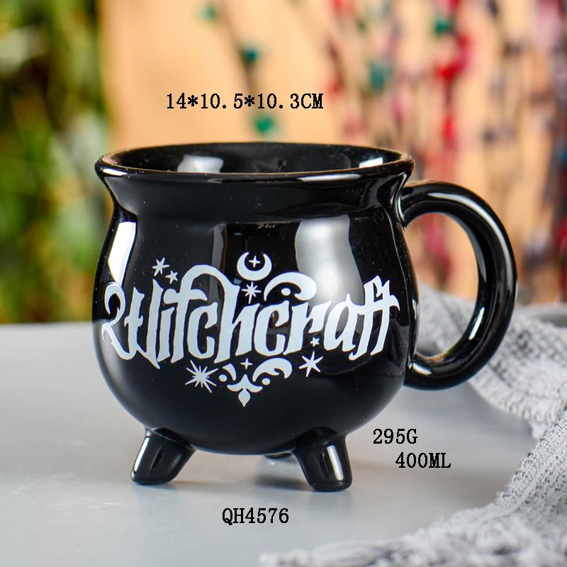 Halloween Lucky Cat Cup Girl White Porcelain Cute Creative Ceramic Cup Mug Household Water Cup Office 301-400ml