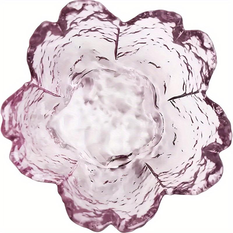 6dílná sada skleněných talířů s japonskou třešní - Elegantní a všestranná na svačiny, dezerty a stolní dekorace