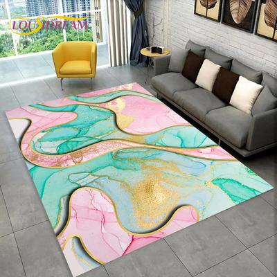 Colour Gold Nordic Marble Splendid 3D Area Rug,Carpet for Home Living Room Bedroom Sofa Doormat Kitchen Decor,Non-slip Floor Mat
