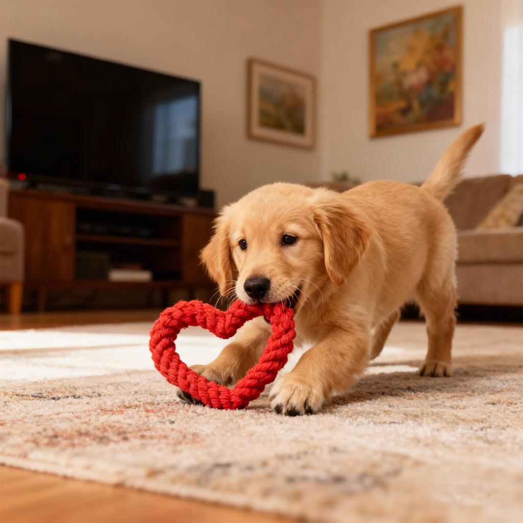 Dog Rope Chew Toys - Cute Heart,  Chicken Leg Designs For Teething, Care & Boredom Relief, Ideal For Small To Medium Dogs