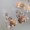 Kawaii  Colorful Beaded Keyring Cute Cartoon Phone Strap Wrist Strap Backpack Pendant Ornament Girl Gifts