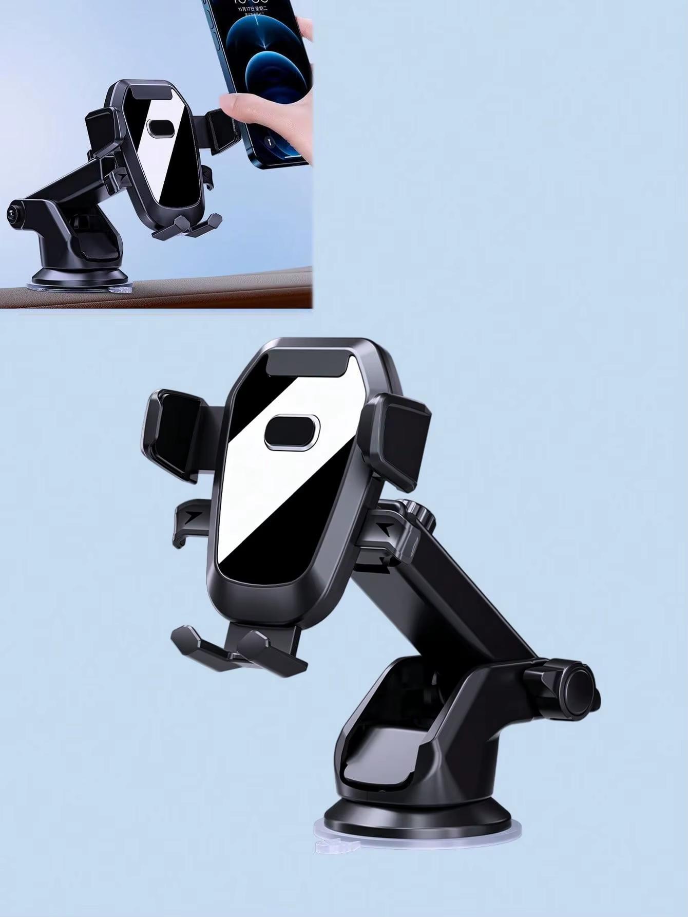 Universal Car Phone Mount - Suction Cup Dashboard Type, 360° Rotating Telescopic Arm, ABS Material, Universal for All Phones чёрный