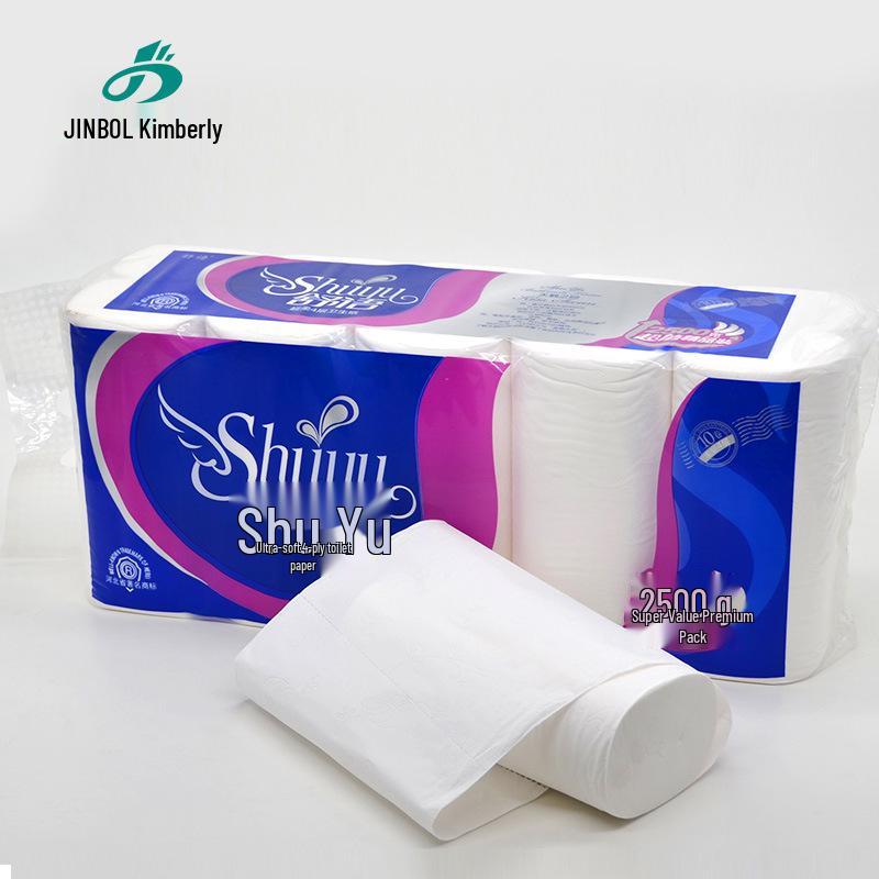 Shuyu Coreless Virgin Wood Pulp Toilet Paper - 10 Large Rolls, 5 Jin