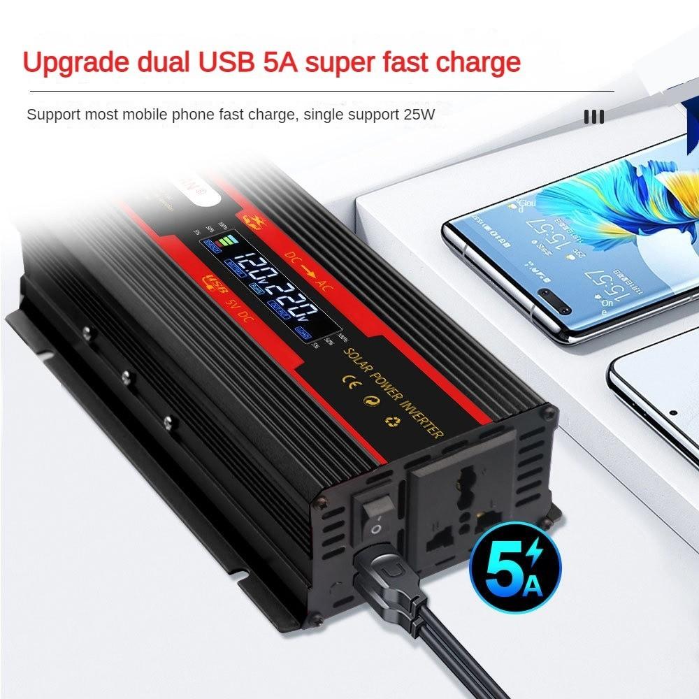 Outdoor Emergency High Power Car Inverter Solar Power Converter Household Portable Voltage Transformer
