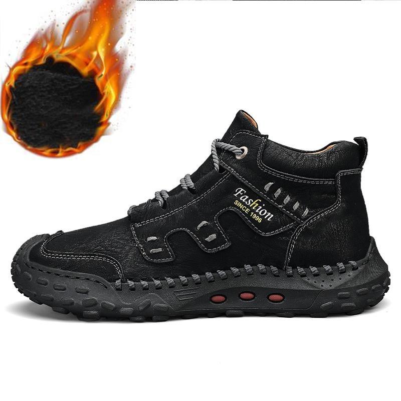 38-48Podzim /Zima Plus Sametové Teplé Ručně Vyráběné Pánské Boty Obuv Pohodlné Kotníkové Boty pro Muže Ležérní Boty Mokasíny Pánské Pracovní Boty