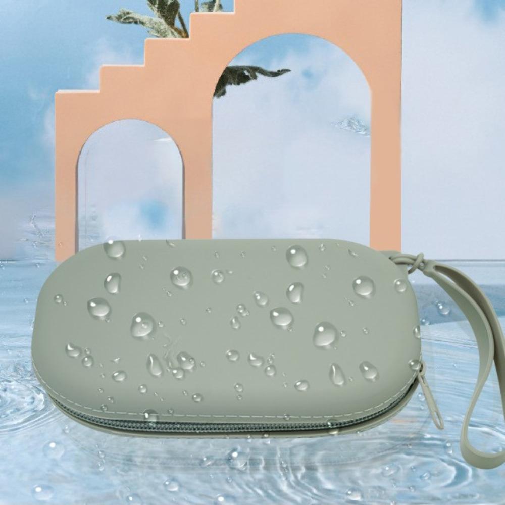 Silicone Cosmetic Storage Bag with Zipper Makeup Brush Holder Portable Makeup Pouch  Women