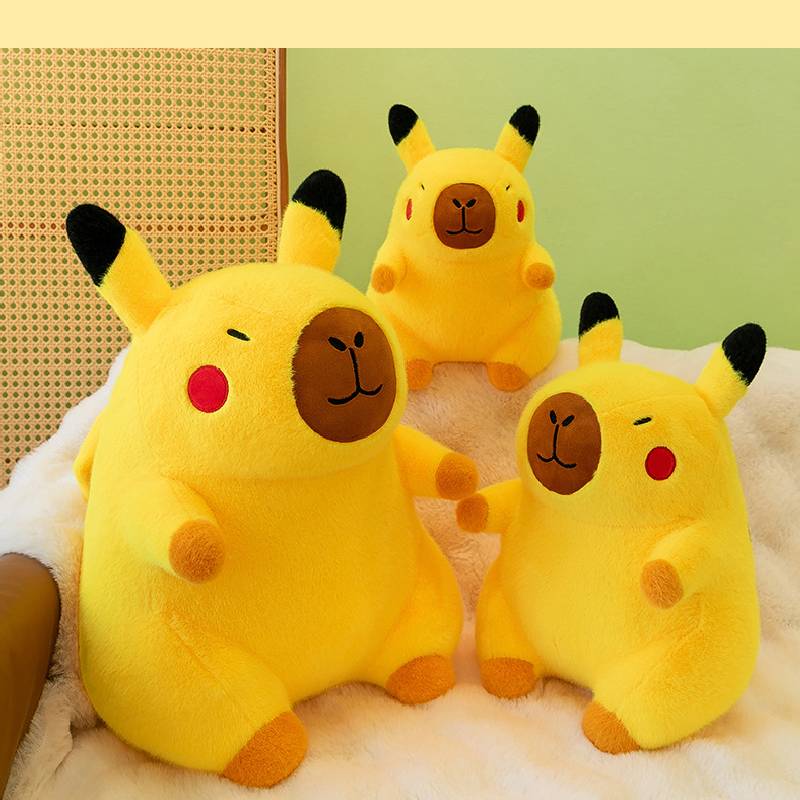 Capybara Plush Pikachu Toy Cute Cartoon Throw Pillow Cushion Doll Gift