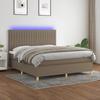 Maison Exclusive - Sommier à lattes de lit et matelas et LED Taupe 160x200cm Tissu