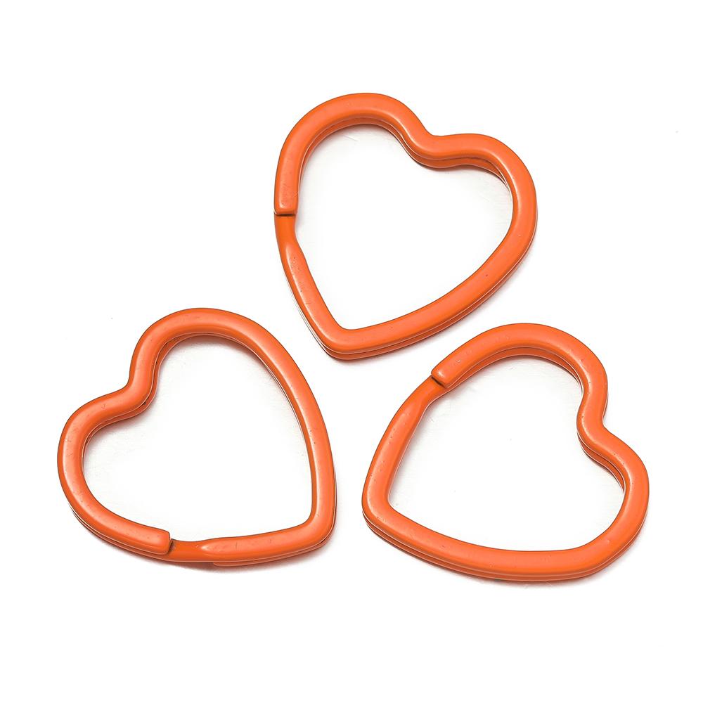 5pcs Cute Colorful Heart Spray Paint Keyring Keychain Split Ring Metal Car Key Ring for DIY Handmade Jewelry Making Accessories