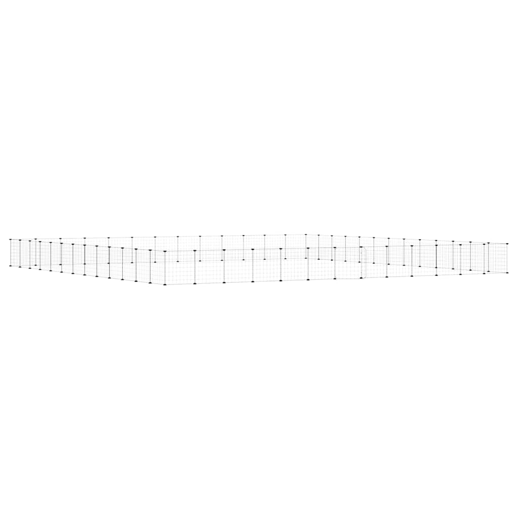 Vidaxl Pet Cage with Gate, 52 Panels, Black, 35X35 Cm, Steel