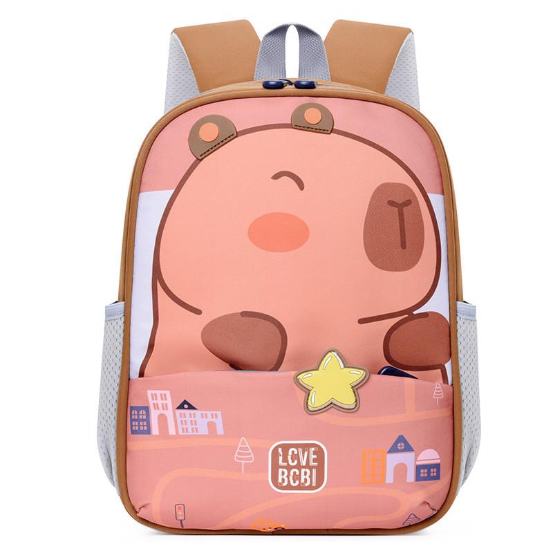 Kindergarten Capybara Adorable Backpack For Kids Featuring Cute Design Cartoon