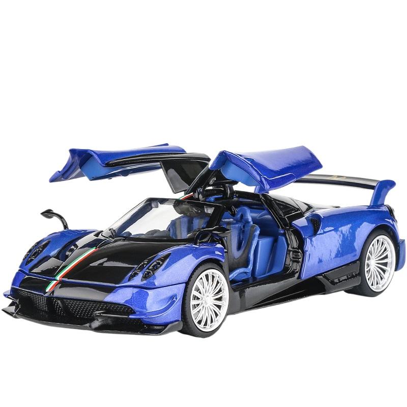 

1/32 Pagani Huayra Supercar Diecasts & Toy Vehicles Металлическая модель автомобиля Амортизатор Звук Свет Коллекция Игрушечные машинки Подарок синий