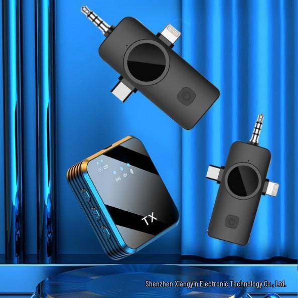 Wireless Lapel Microphone F12F13: Three-in-One Noise-Reducing Mic for Outdoor Live Broadcasts.