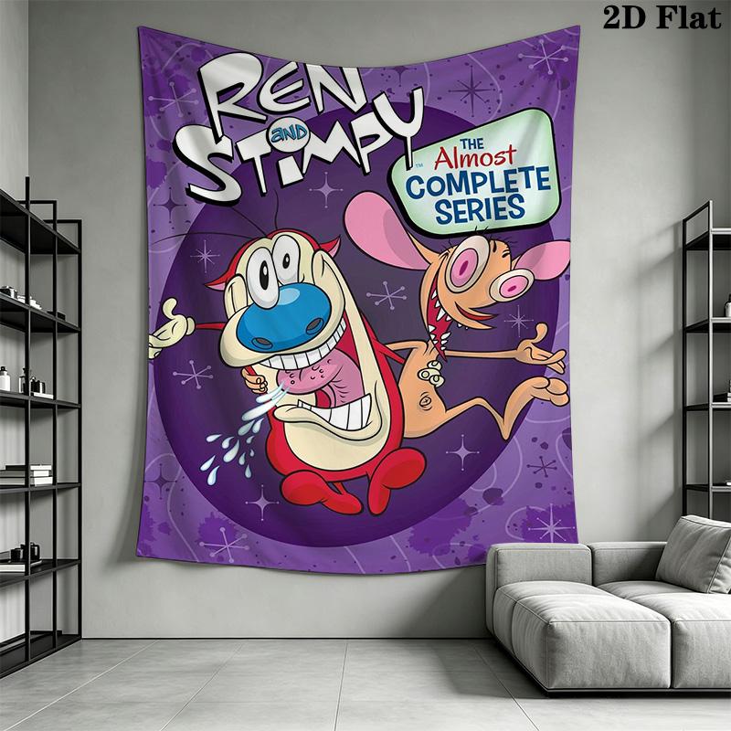 The Ren & Stimpy Show Pattern Home Decor Tapestry, Wall Hanging, Decorative RV Wall Cloth.XGT0914430