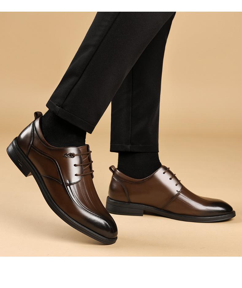 Business Casual Dress Shoes for Men British New Designer Lace Wedding Shoes Male Spring Autumn Fashion Leather Shoe Man