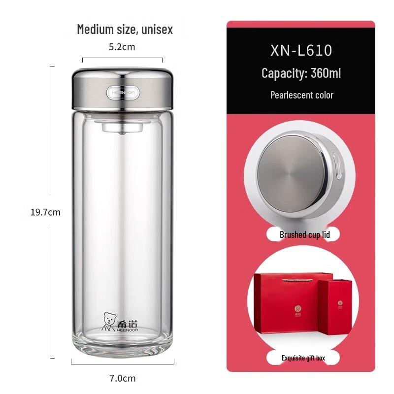 Xinuo Double-Layer Glass Tea Cup