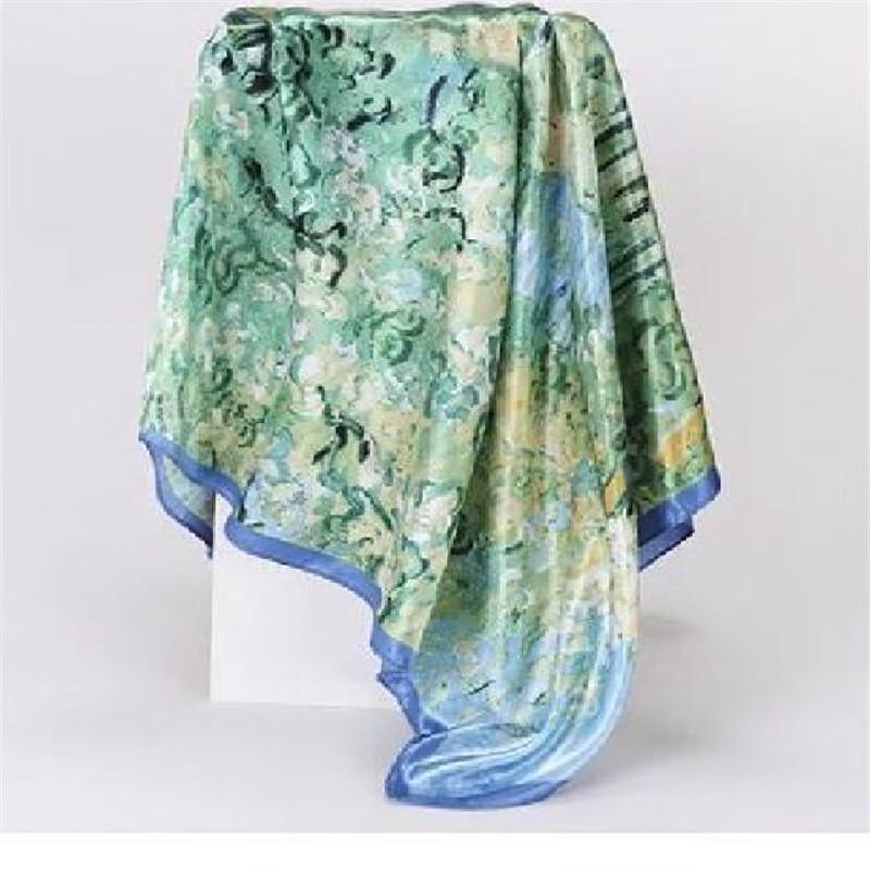 Yilian Ny Silkessatin Fyrkantig Halsduk