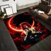 Blood Moon Anime Samurai Rug, Bold Red and Black Japanese Decor. Suitable for Use As an Anti-slip for Living Room Bedroom Sofas